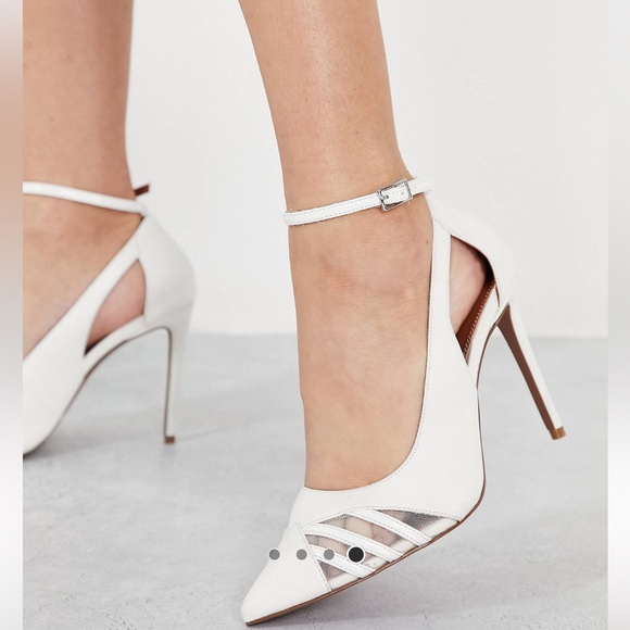 ASOS DESIGN Wide Fit Poster cut out high heeled pumps in white US 8 /UK 6 /EU 39 - Picture 2 of 10